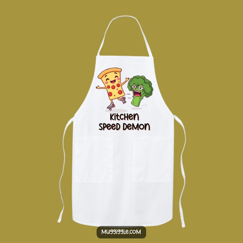Funny Pizza Roller Skate Apron: Chef's Hilarious Companion for Kitchen Fun