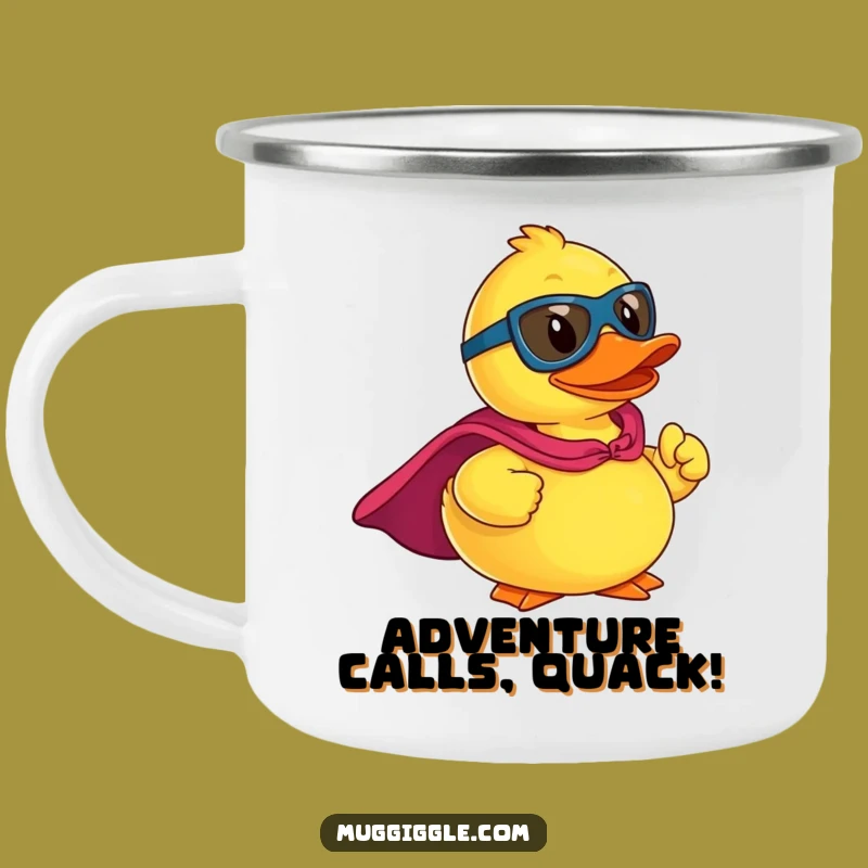 Funny Superhero Rubber Ducky Camping Mug: Adventure Fuel for Heroes, Perfect Funny Gift!