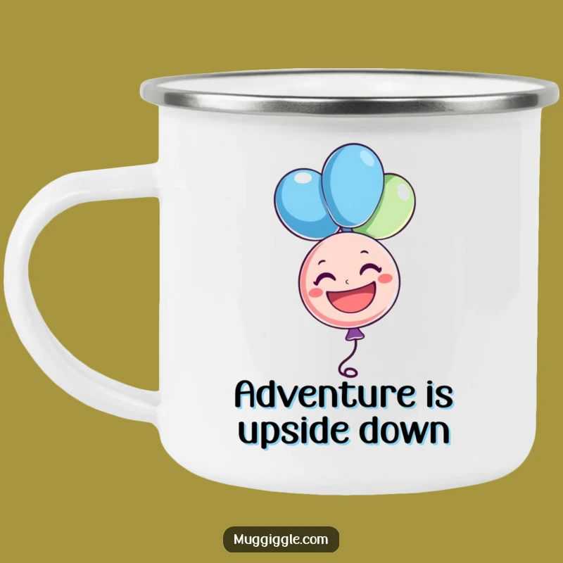 Funny Camp Balloon Mug: Cheerful Character Drinkware, Perfect Outdoor Gift