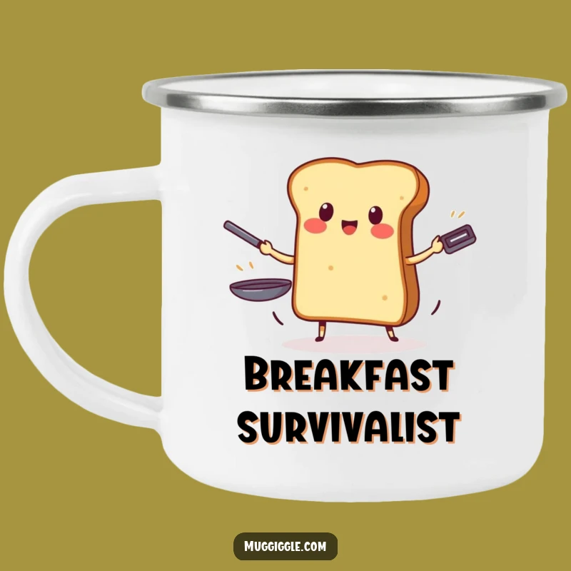 Funny Toast Juggling Pans Camping Mug: Adventure Fuel for Brave Souls!