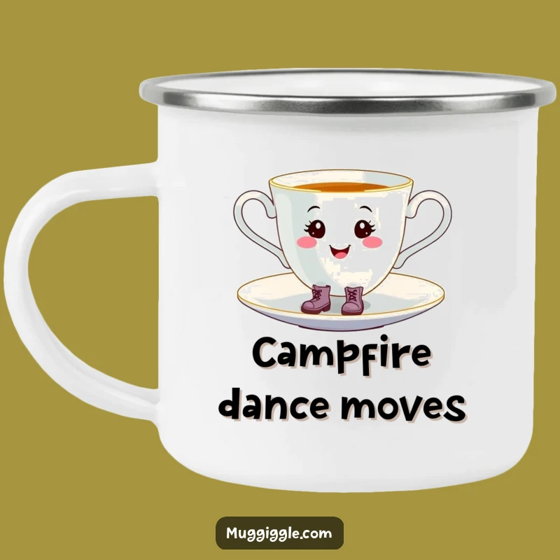 Funny Tap-Dancing Teacup Camping Mug: Whimsical Boots Outdoor Cup