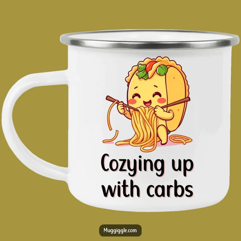 Funny Taco Spaghetti Camping Mug: Quirky Humor for Outdoor Foodie Adventures