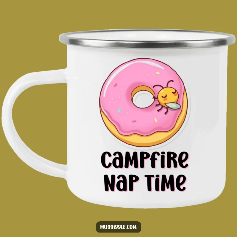 Funny Sleeping Donut Fly Camping Mug: Sweet Sips for Campers, Perfect Funny Gift!