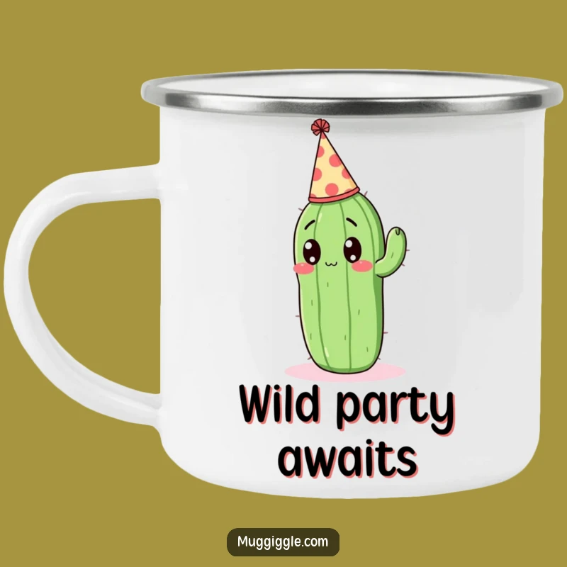 Funny Surprised Cactus Camping Mug - Outdoor Party Prickly Gift