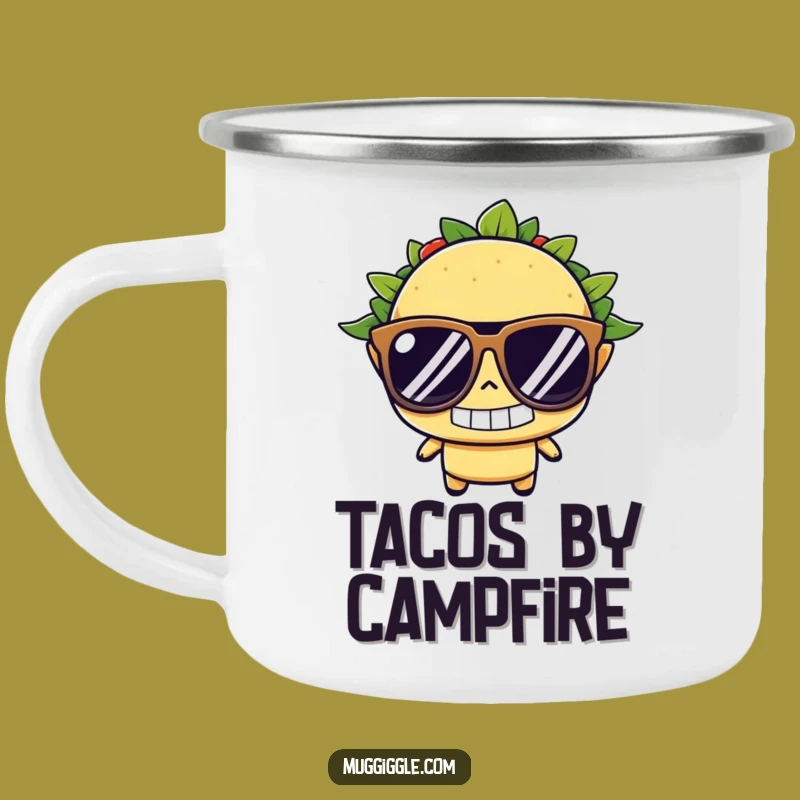 Funny Taco Sunglasses Camping Mug: Adventure-Ready Fiesta