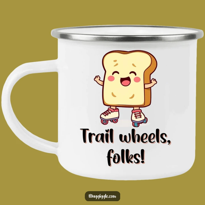 Funny Toast Roller Skates Camping Mug: Durable Determined Cartoon Cup