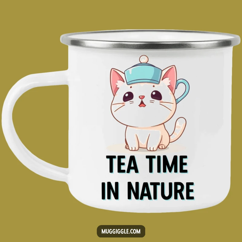 Funny Cat Teacup Camping Mug: Purrfectly Humorous Outdoor Companion
