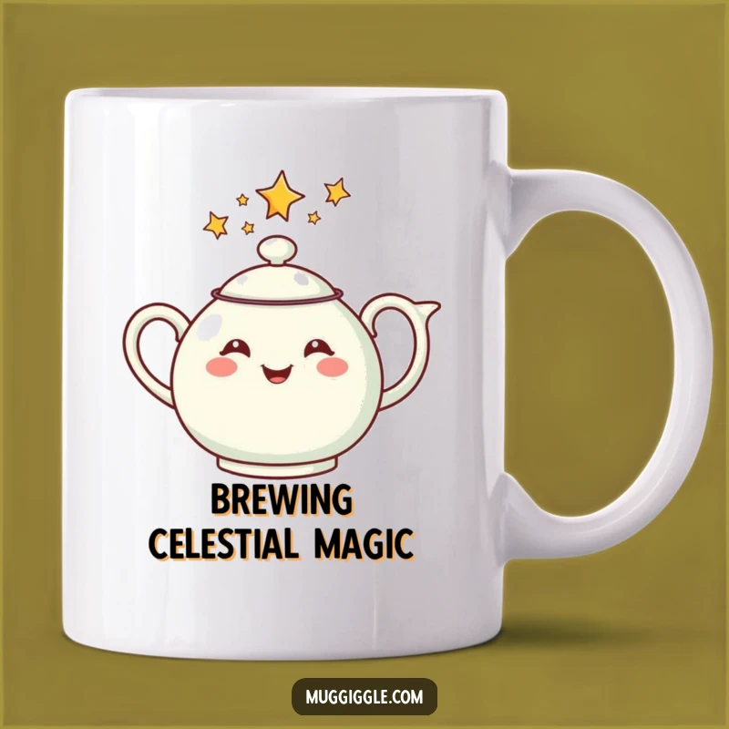 Funny Star Pouring Teapot Mug - Magical Morning Brew Gift!