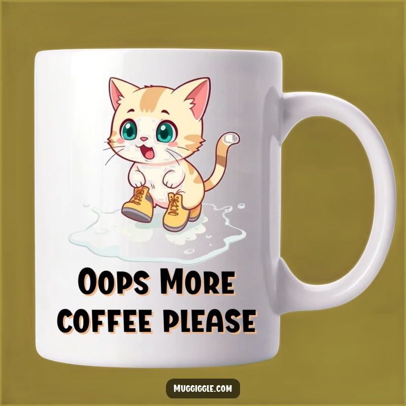 Funny Cat Mug: Hilarious Surprised Boots Kitty Milk Spill Gift for Cat Lovers