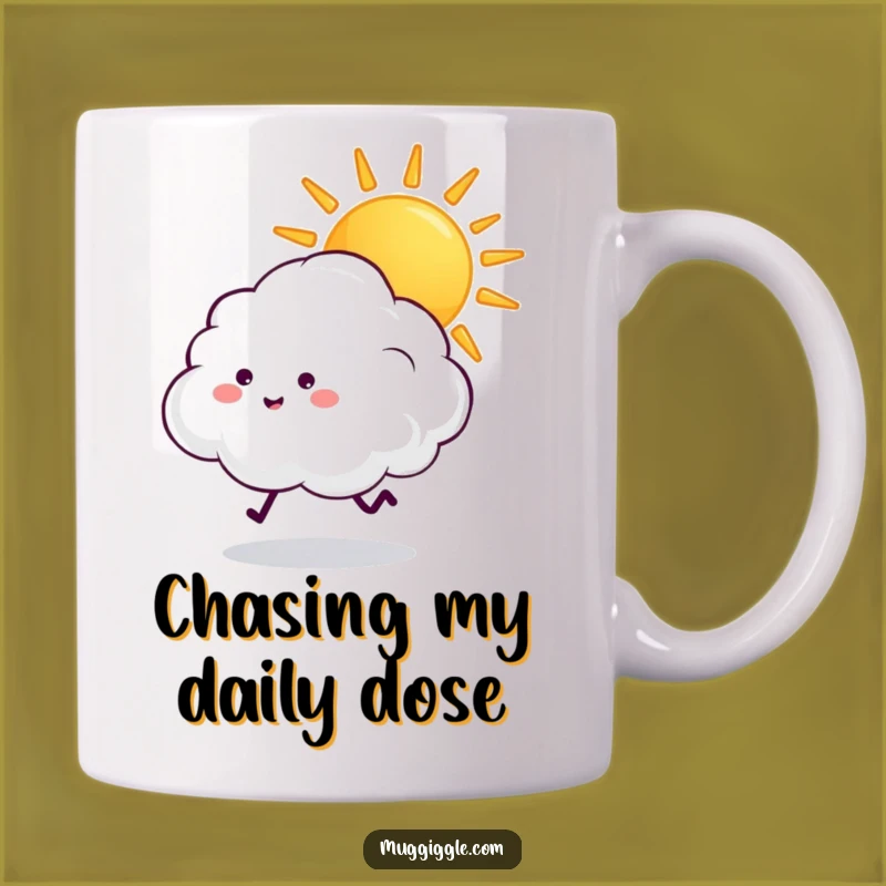 Funny Cloud & Sun Mug: Playful Sky Chase Gift for Joy