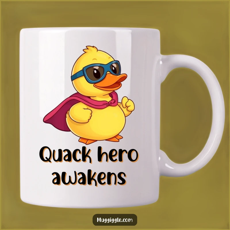 Funny Superhero Rubber Ducky Mug: A Heroic Pose for Your Coffee, Perfect Gift!