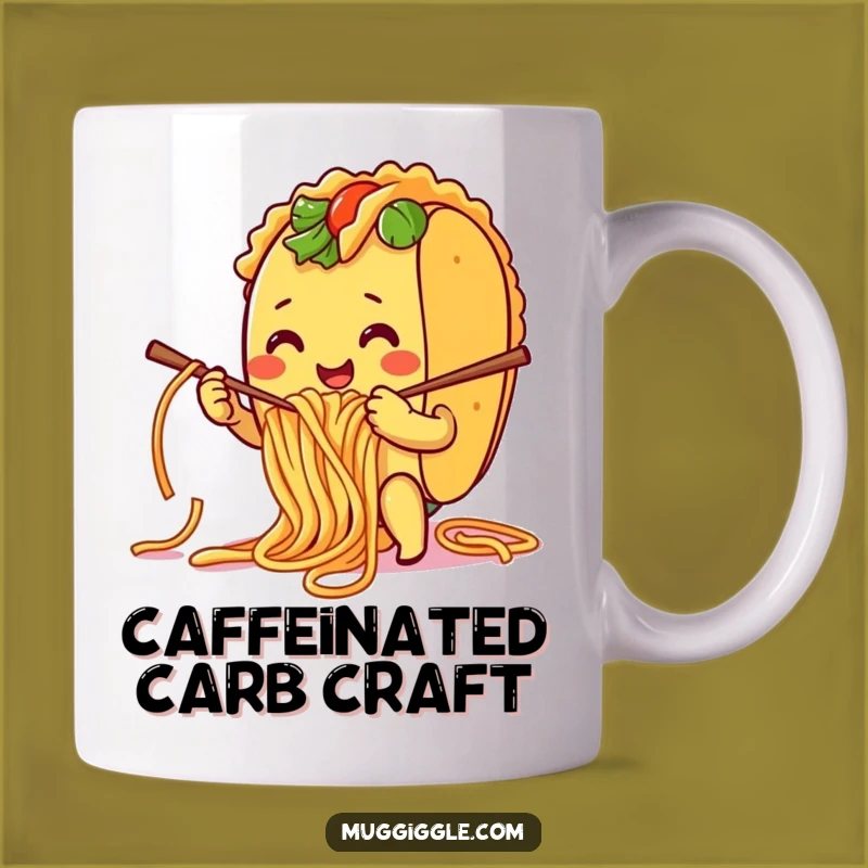Funny Taco Knitting Mug: Hilarious Spaghetti Noodle Crafting Gift for Foodies