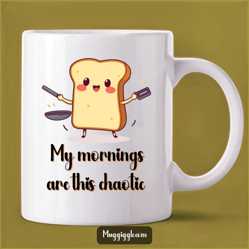 Funny Toast Juggling Pans Mug: The Ultimate Breakfast Hero Funny Gift!