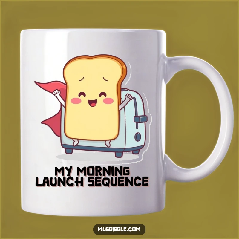 Funny Toast Flying Hero Mug - Perfect Gift for a Breakfast Superhero!