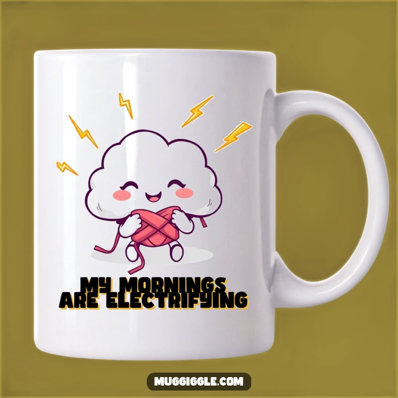 Funny Cloud Knitting Lightning Bolt Mug - A Hilarious Gift for Stormy Weather Fans!