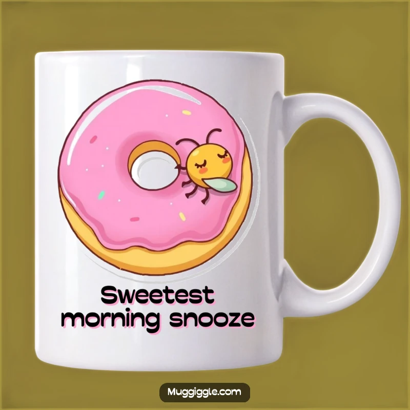 Funny Sleeping Donut Fly Mug: Sweet Dreams Interrupted, Perfect Funny Gift!