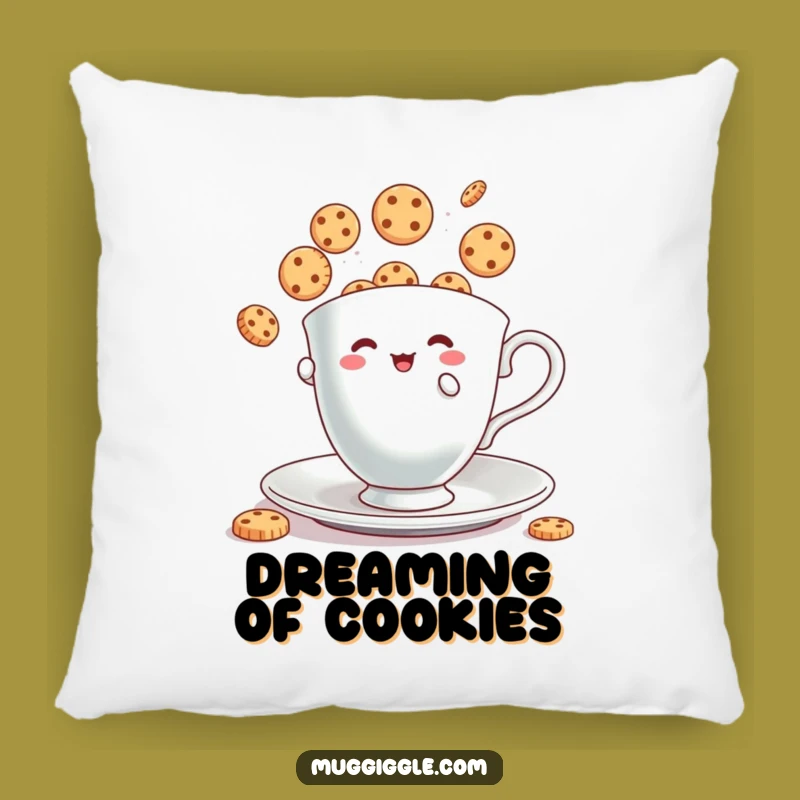 Funny Pillow: Cozy Teacup Cookie Juggling Cushion for Sweet Comfort