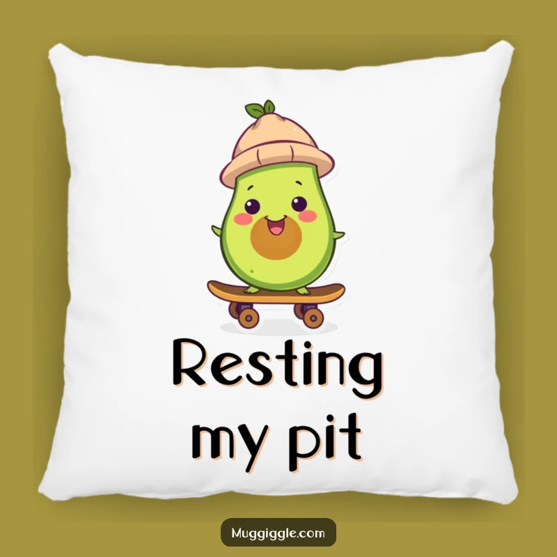 Funny Avocado Skateboard Pillow: Comfy and Hilarious Home Accent