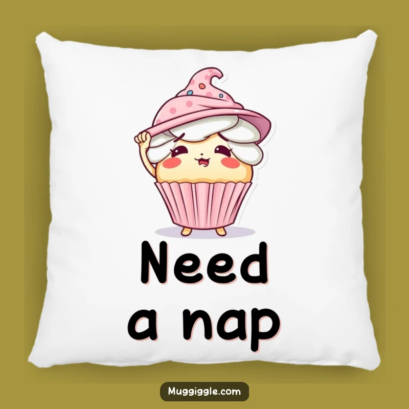 Funny Flustered Cupcake With Many Hats Pillow - Comfy Funny Gift