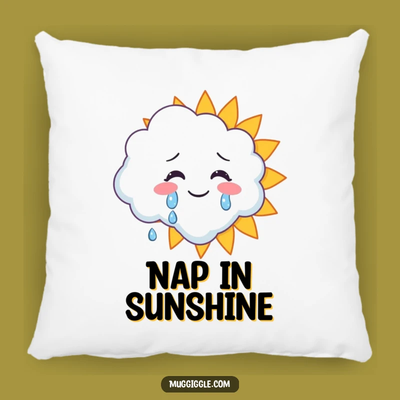 Funny Happy Tears Cloud Pillow - Cozy Comfort & Sunny Smiles!