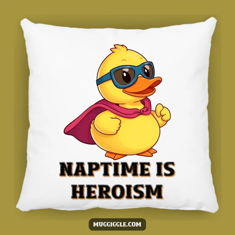 Funny Superhero Rubber Ducky Pillow: Cozy Heroism for Your Couch, Ideal Funny Gift!