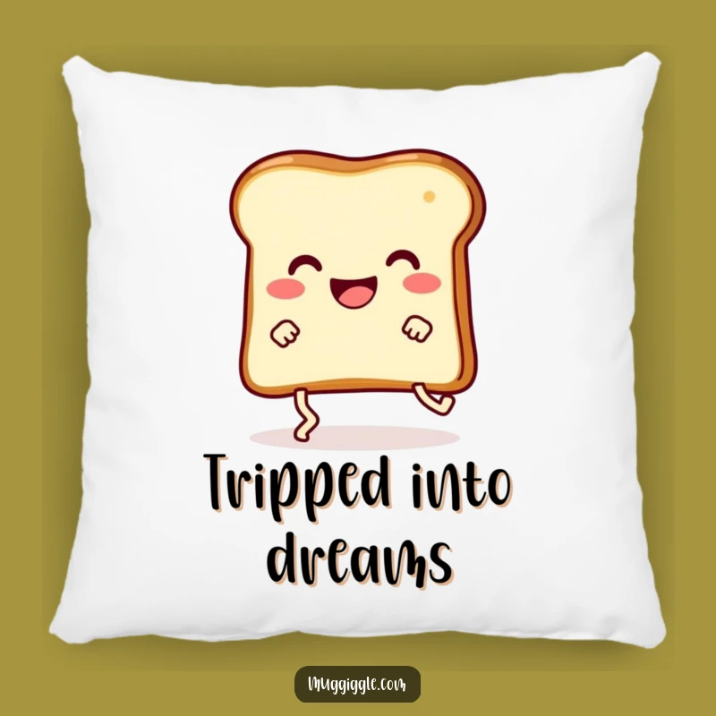 Funny Toast Trip Pillow: Cozy & Comical Happy Slice of Toast Cushion