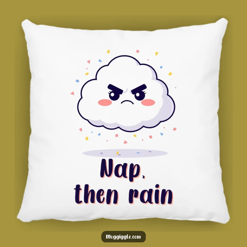 Funny Grumpy Cloud Confetti Pillow: Comfy and Cheerful Accent