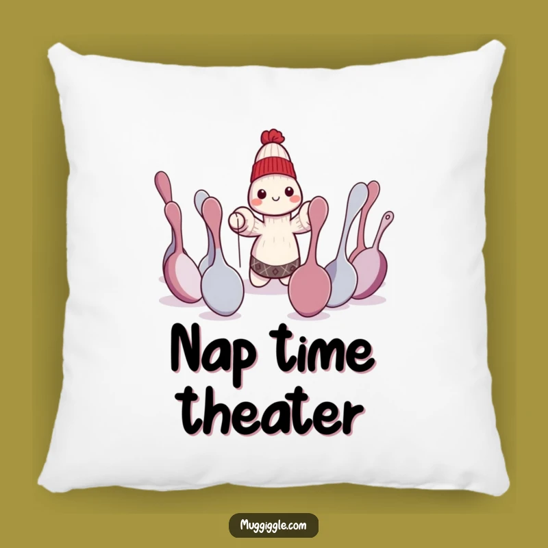 Funny Sock Puppet Play Pillow: Cozy Comfort with Theatrical Character Art Gift