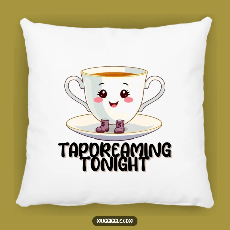 Funny Tap-Dancing Teacup Pillow: Cozy & Whimsical Boots Cushion