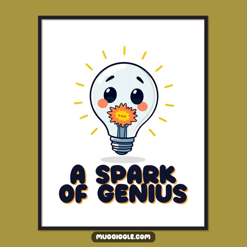 Funny Lightbulb Digital Art: Bright Idea Printable, Instant Energetic Decor