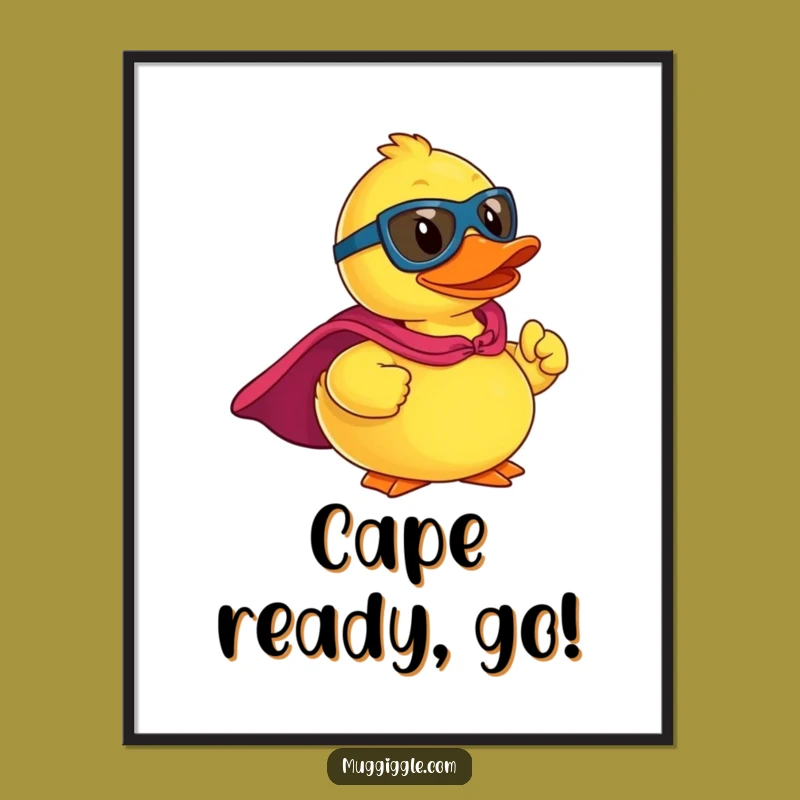 Funny Superhero Rubber Ducky Digital Art: Heroic Decor for Your Space, Amazing Funny Gift!