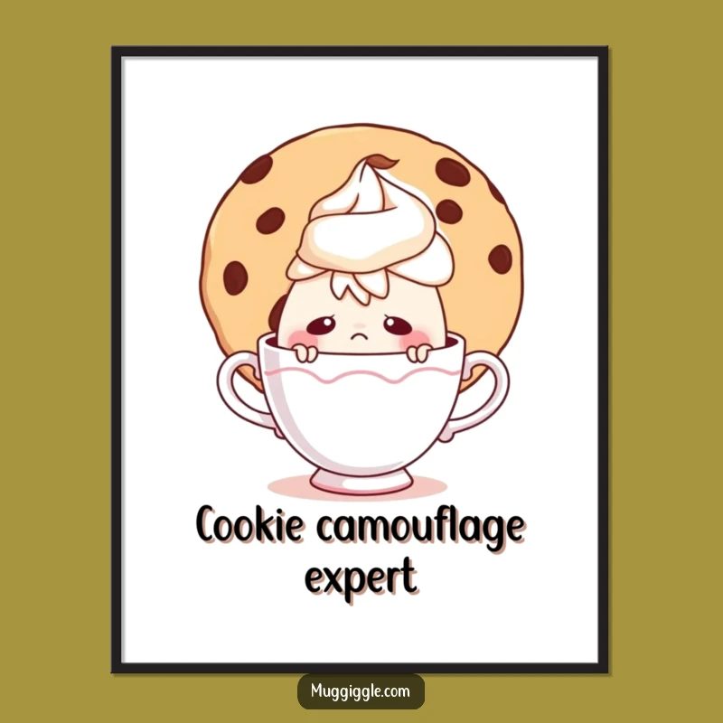 Funny Teacup & Cookie Digital Art - Instant Sweetness for Your Walls!
