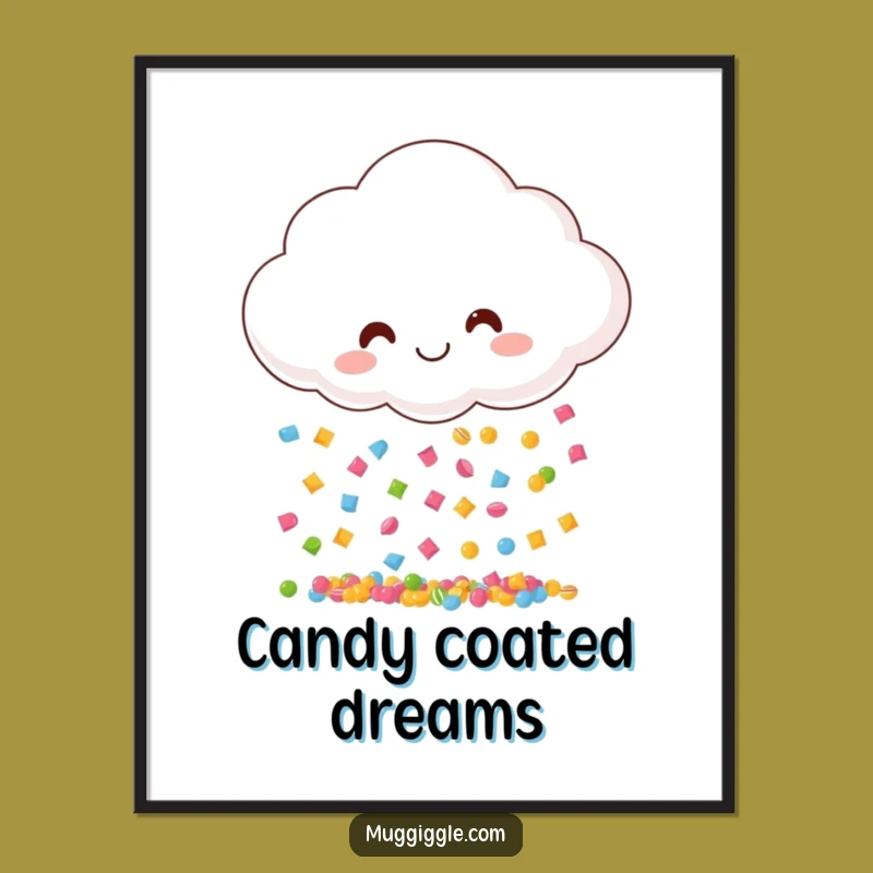 Funny Candy Cloud Digital Art - Whimsical Sweet Wall Decor!