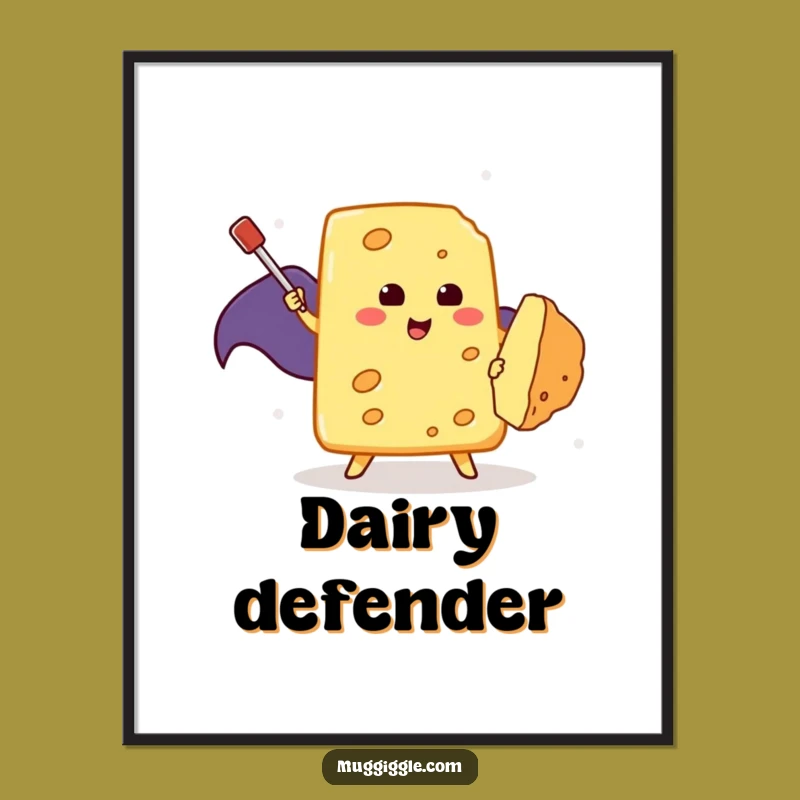 Funny Cheese Hero Digital Print: Instant Epic Art of a Brave Cheese, Perfect Funny Gift