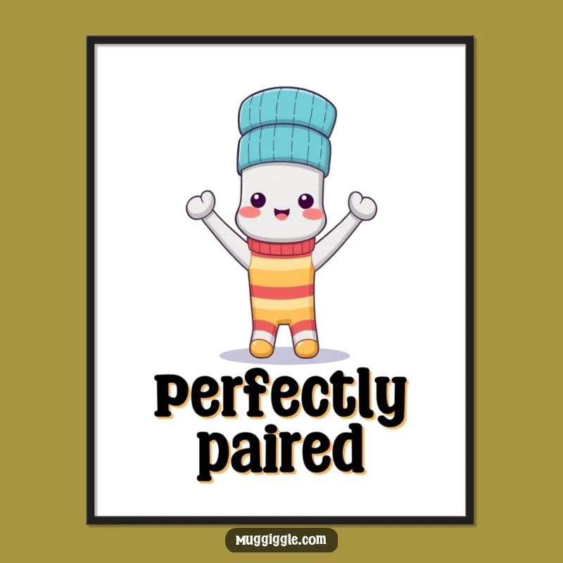 Funny Sock Hat Digital Print: Instant Whimsy of Paired Socks, Perfect Funny Gift