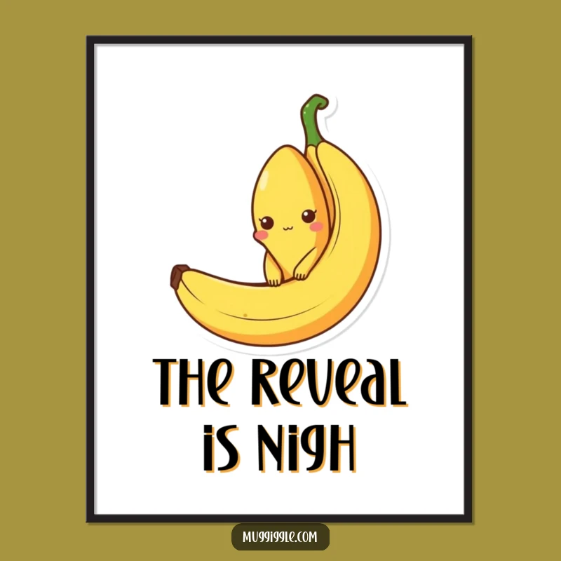Funny Banana Peel Digital Art: Curious Character - Instant Fruit Decor Gift