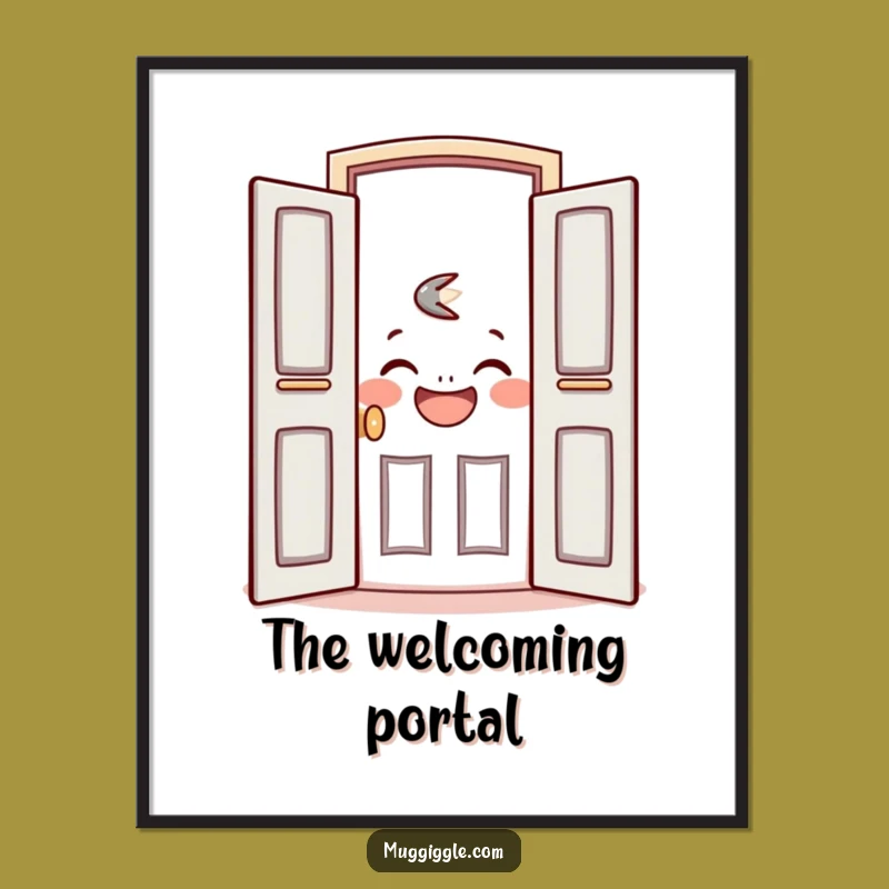 Funny Welcoming Door Digital Art - Instant Joyful Entry!