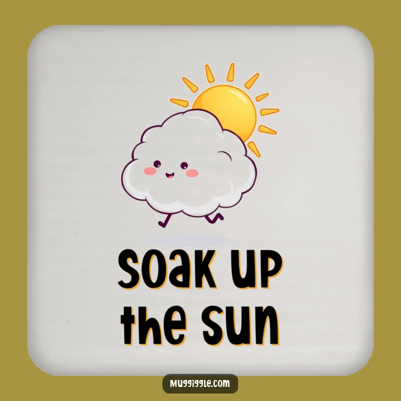 Funny Cloud Coaster Set: Playful Sun Chase Gift for Tables