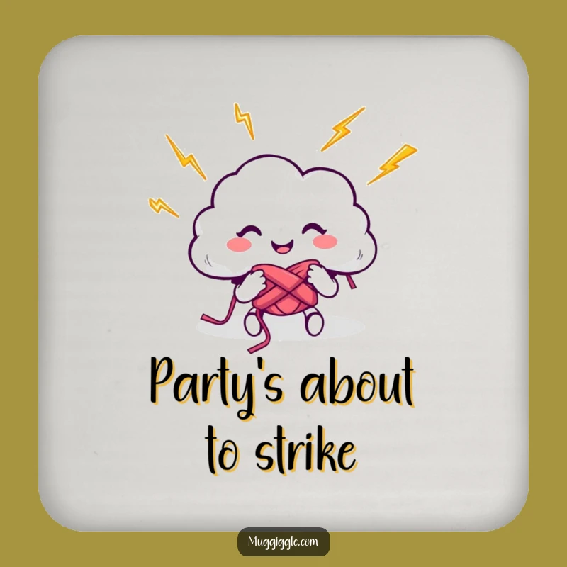 Funny Cloud Knitting Lightning Coaster - Protect Surfaces with Stormy Style!