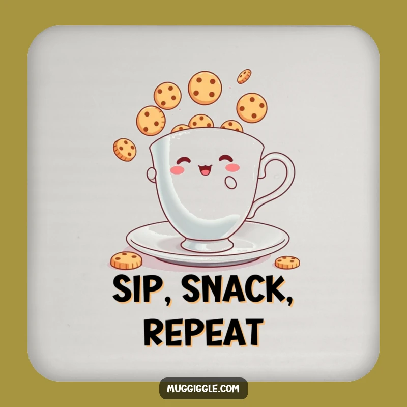 Funny Coasters: Teacup Cookie Juggling Set for Humorous Table Protection
