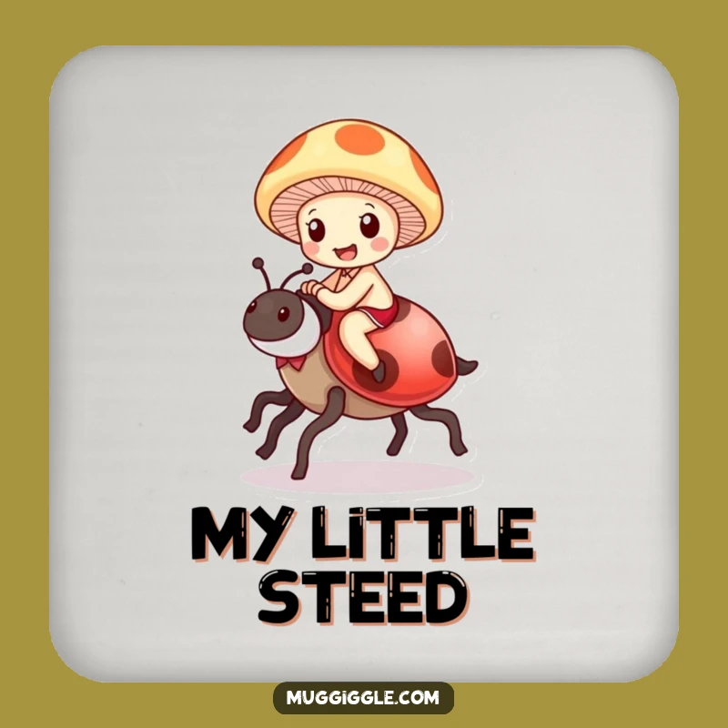 Funny Mushroom Ladybug Coasters: Set of Delighted Cartoon Protectors