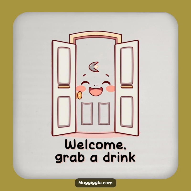 Funny Open Door Coaster - Welcome Guests with Style!