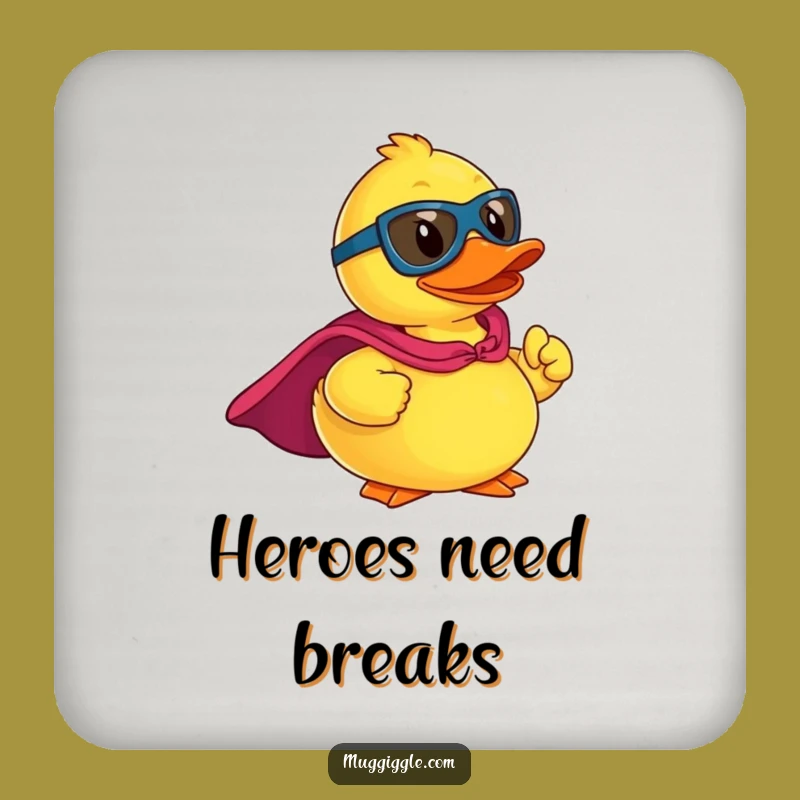 Funny Superhero Rubber Ducky Coaster: Protect Surfaces with Heroic Charm, Great Funny Gift!