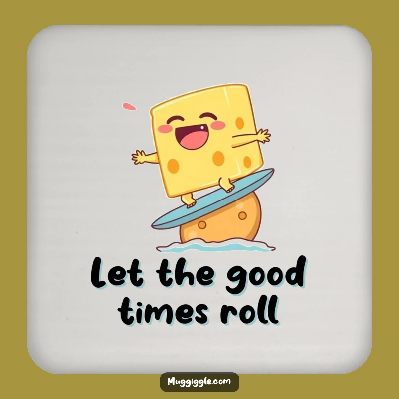 Funny Surfing Cheese Coaster - Cracker Protection, Unique Gag Gift