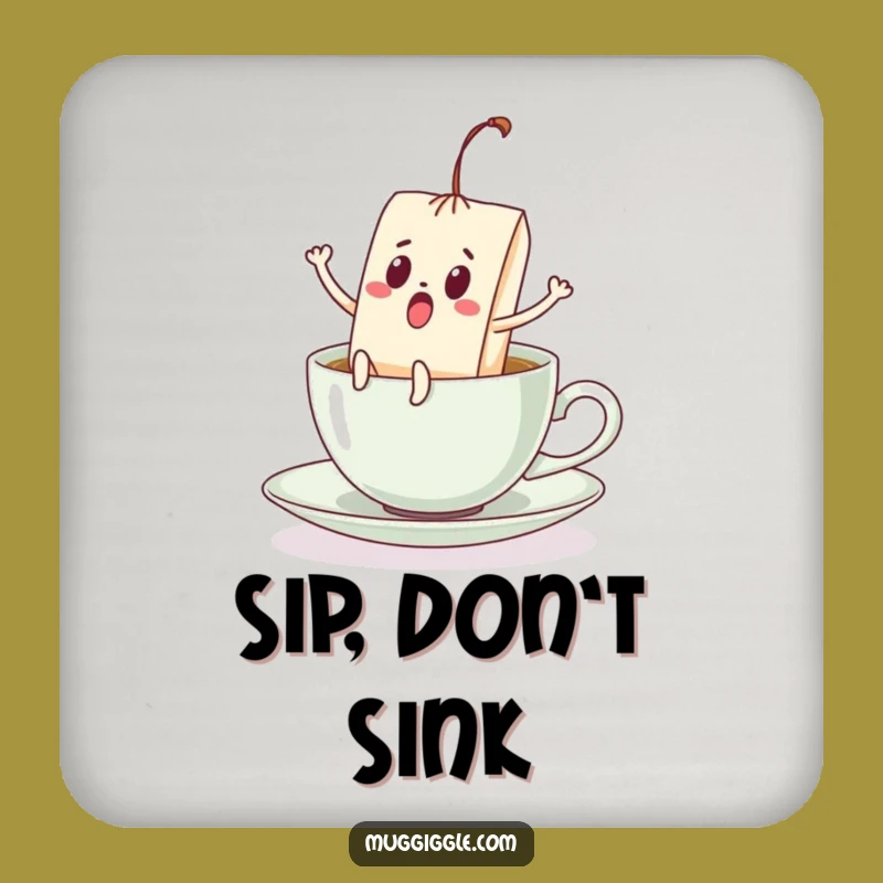 Funny Teabag Coaster: Kicking Legs in Teacup Drink Protection