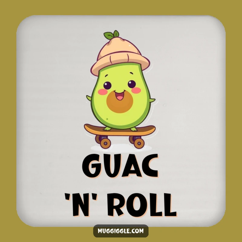 Funny Avocado Skater Drink Coaster: Protect Surfaces with Style