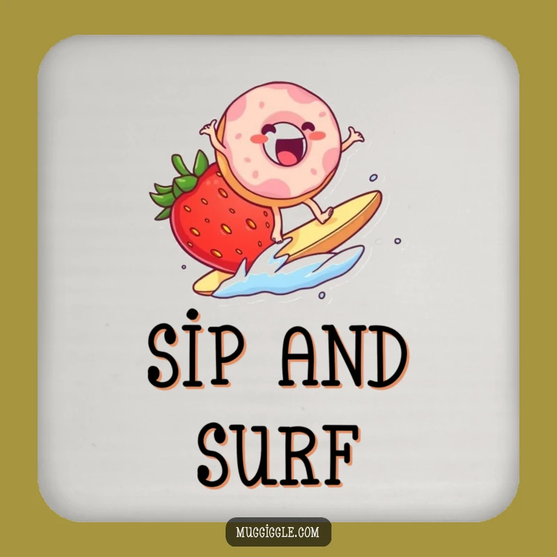 Funny Donut Surf Coaster: Sweet Humor to Protect Surfaces with Style