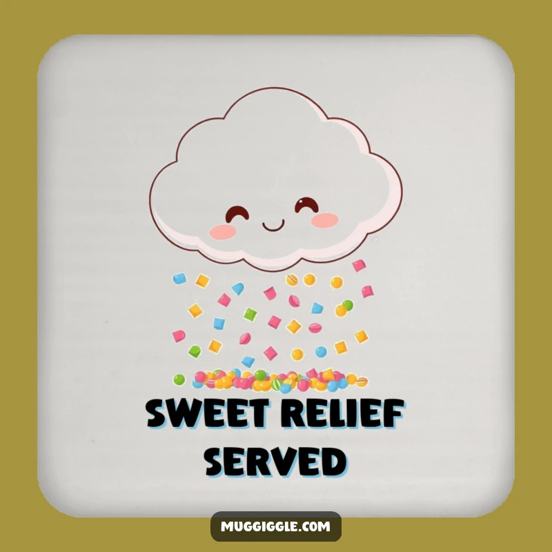 Funny Candy Cloud Coaster - Protect Surfaces with Sweet Charm!