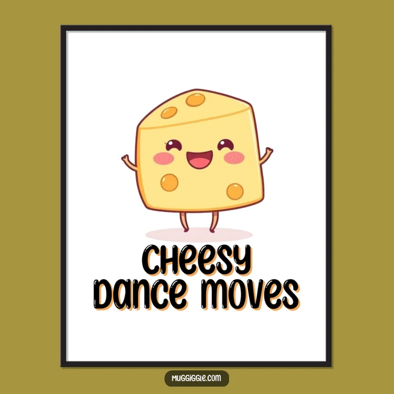 Funny Dancing Cheese Wedge Poster: Cheesy Art for Your Walls