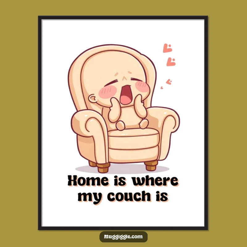 Funny Armchair Nap Poster: Relaxing Character Art, Ideal Funny Home Decor Gift